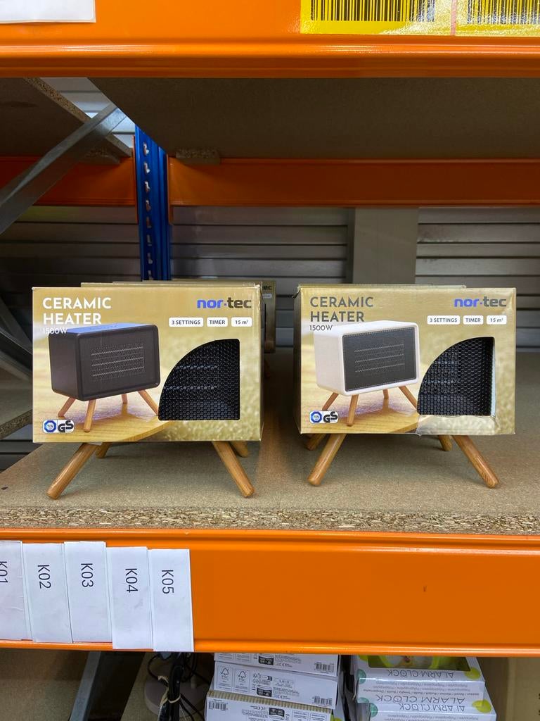 Nor-Tec Keramische Kachel 1500W - Zwart & Wit Beschikbaar, Minder dan 30 cm, ., Minder dan 60 cm, Ophalen of Verzenden