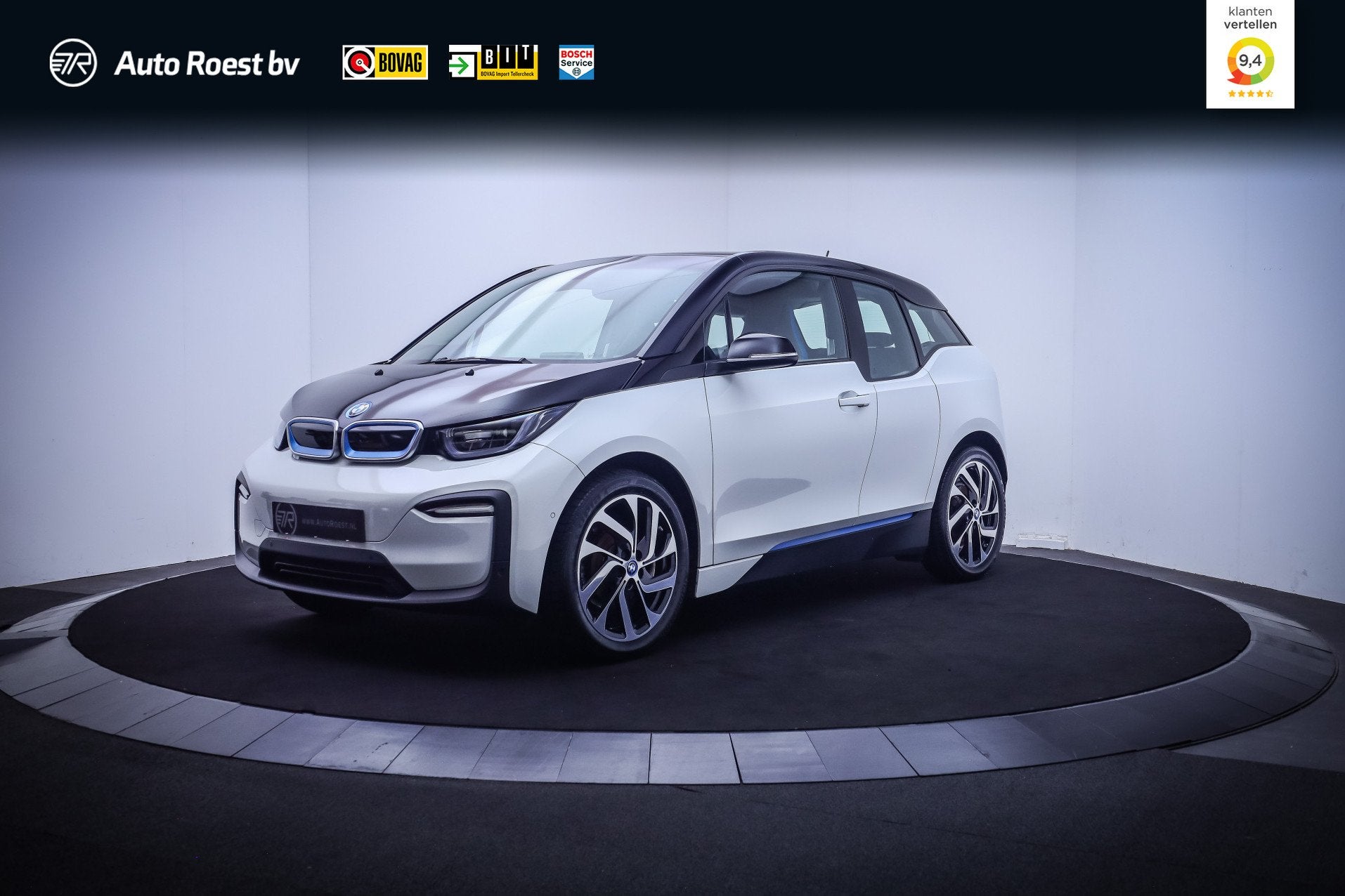 BMW i3 120Ah 42 kWh BUSINESS Plus FULL LED | WARMTEPOMP | CA, Gebruikt, Zwart, 4 stoelen, Wit