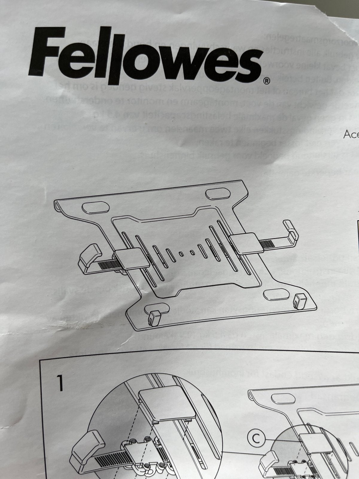 Fellowes Laptop Arm Accessoire 8044101, Ophalen of Verzenden, Nieuw, In diepte verstelbaar