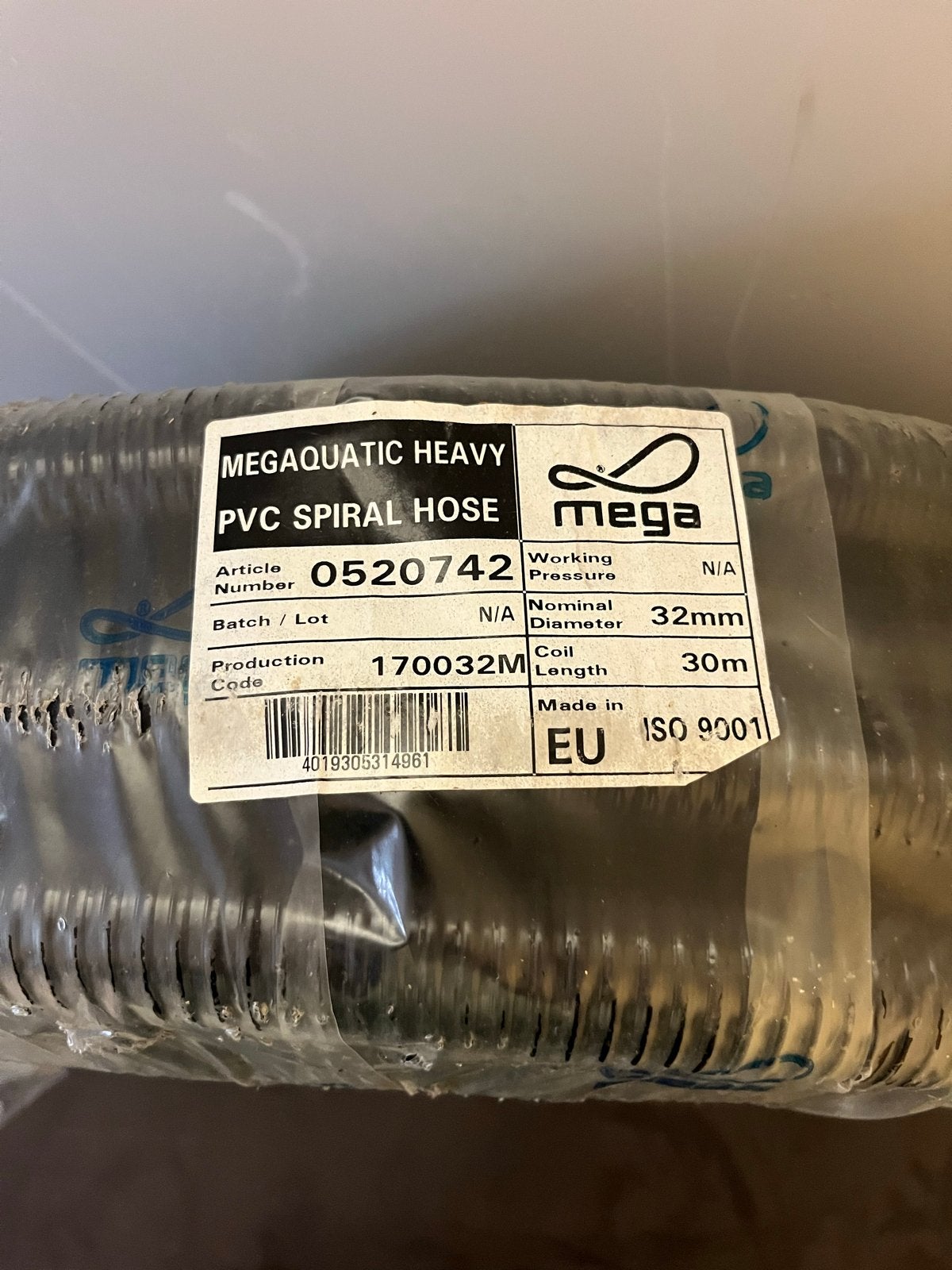 Megaquatic Heavy PVC Spiraalslang 32mm - 30m, Tuin en Terras, Tuinslangen, Ophalen, Nieuw, Tuinslang