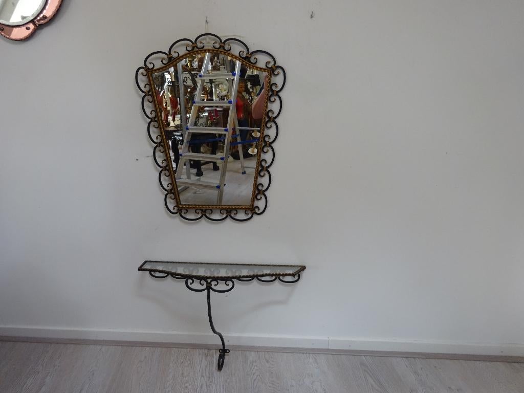 spiegel met console, Ophalen, Minder dan 50 cm, Gebruikt, Minder dan 100 cm