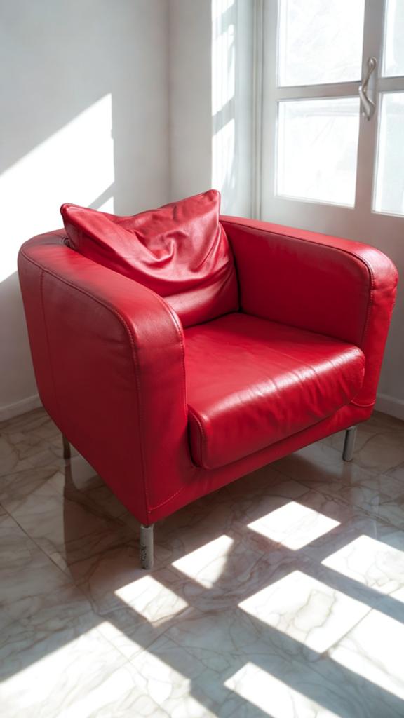 Luxe Nicoletti Forteuil, rood leer., Ophalen, Zo goed als nieuw, 75 tot 100 cm, Leer