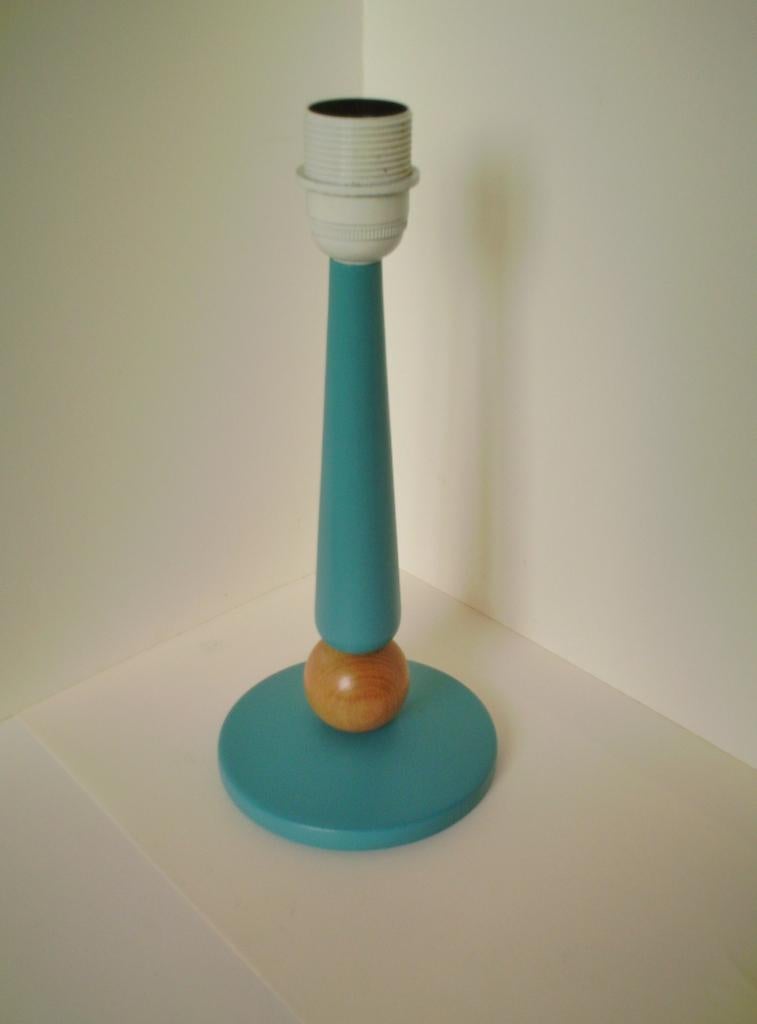 Tafellamp - Lampvoet MILANO - turquoise - NIEUW !!, Ophalen of Verzenden, Nieuw, Hout, Minder dan 50 cm