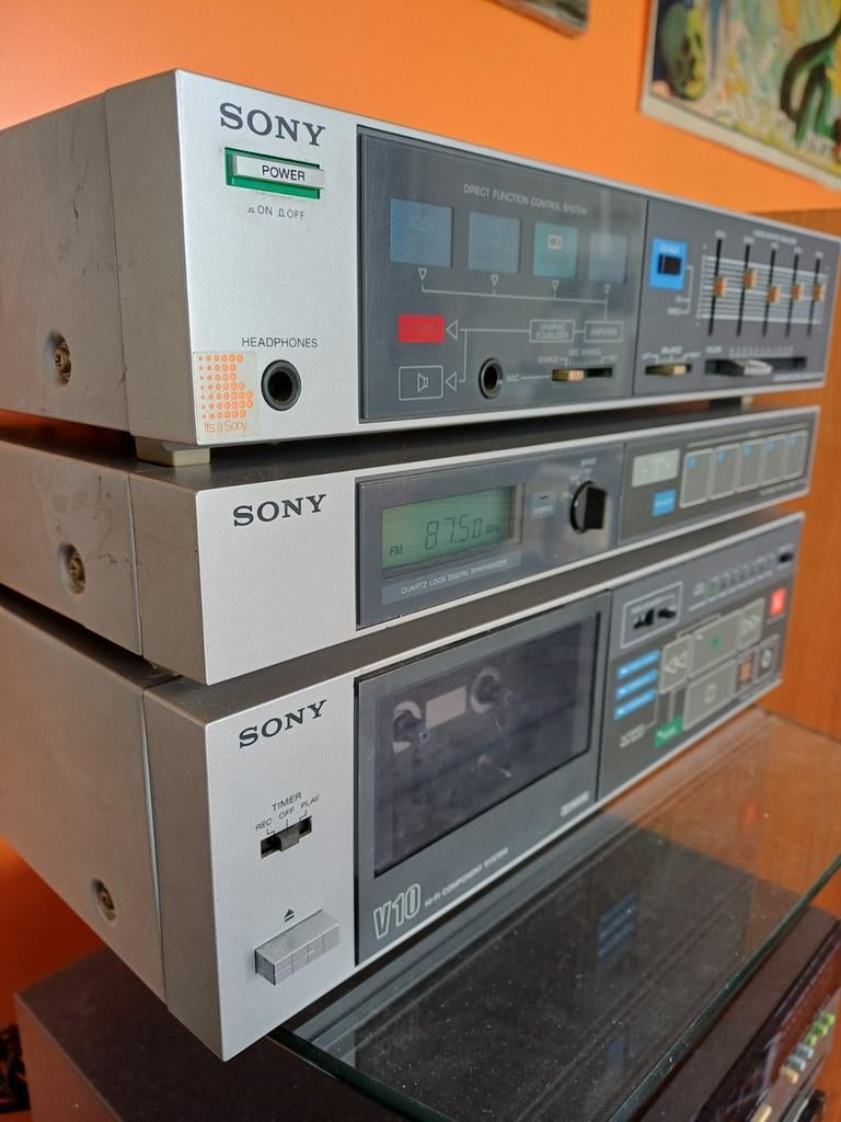 Sony V10 Hifi Set - Versterker, Tuner, Cassettedeck ', Audio, Tv en Foto, Stereo-sets, Tuner of Radio, Gebruikt, Sony, Losse componenten