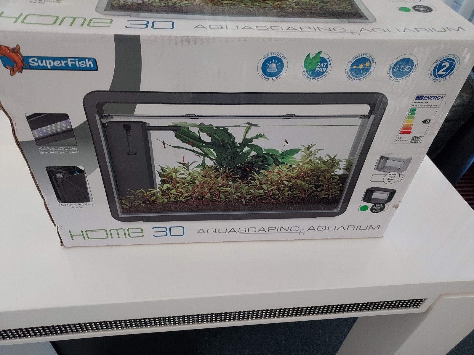 aquarium met led en  decoratie, Ophalen, Inclusief toebehoren, Gebruikt, Leeg aquarium