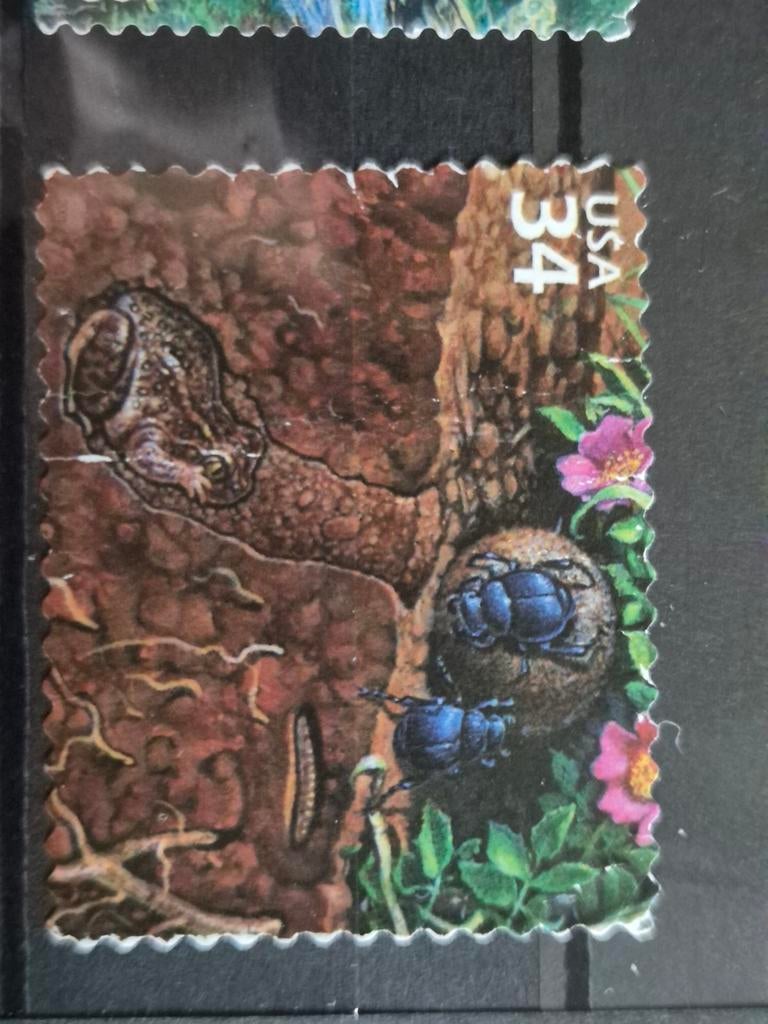 USA Postzegel 34 cent - Kikker, kevers en bloemen, Ophalen of Verzenden, Gestempeld