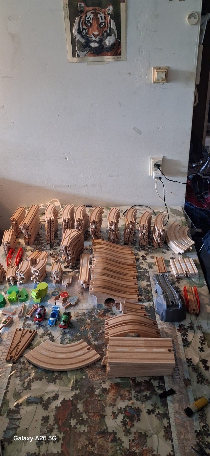Grote collectie houten treinbaan en voertuigen, Kinderen en Baby's, Ophalen, Gebruikt, Overige merken