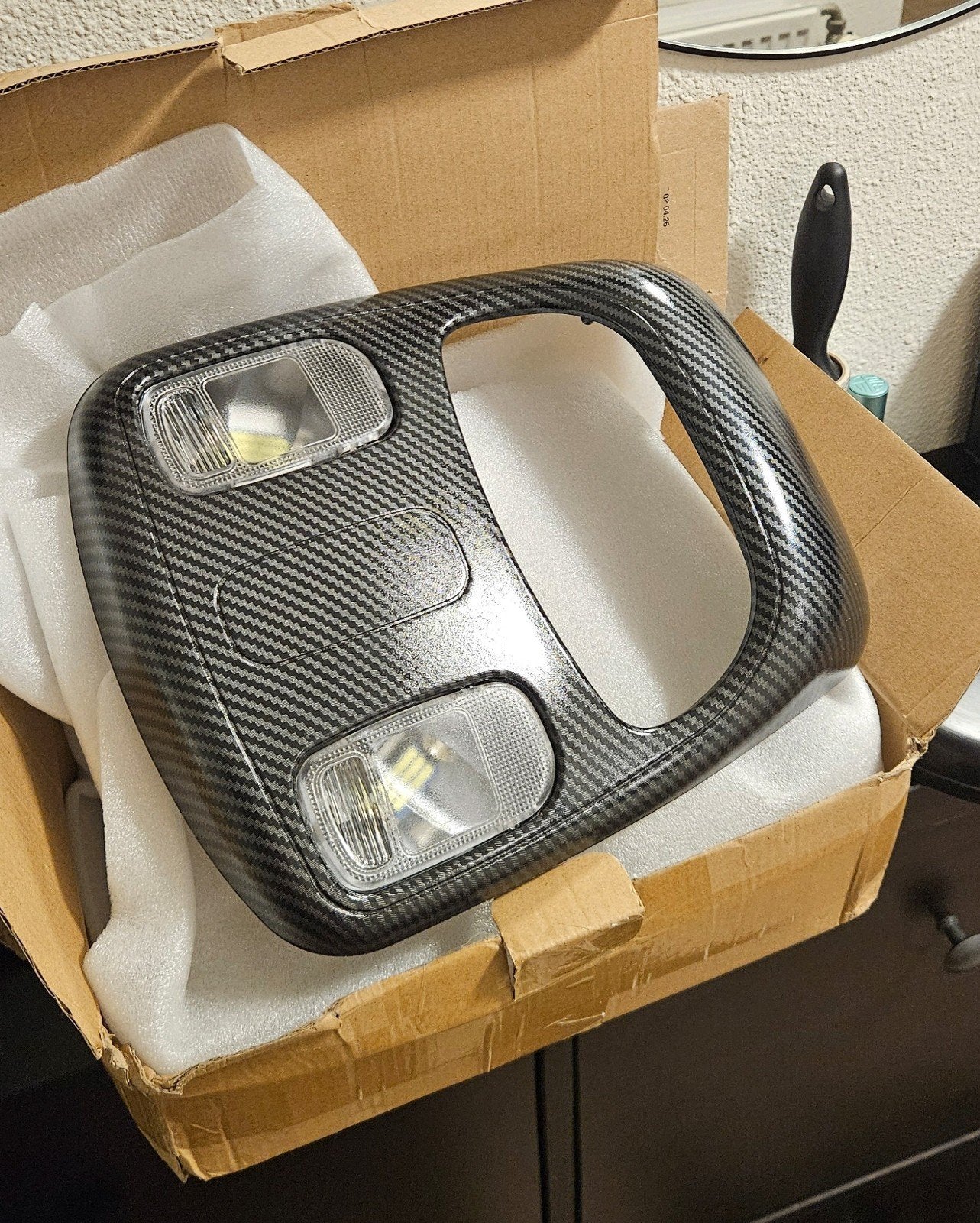 Dodge Ram dakconsole/ overhead console LED zwart carbon, Ophalen of Verzenden, Nieuw, Dodge