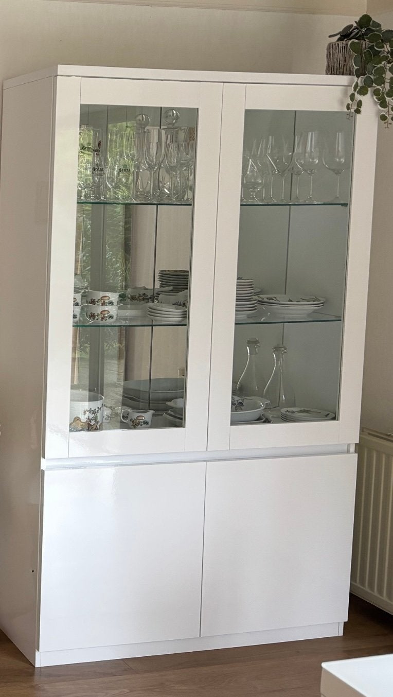 Vitrinekast, Huis en Inrichting, Kasten | Buffetkasten, Ophalen, 100 tot 150 cm, Zo goed als nieuw, 150 tot 200 cm