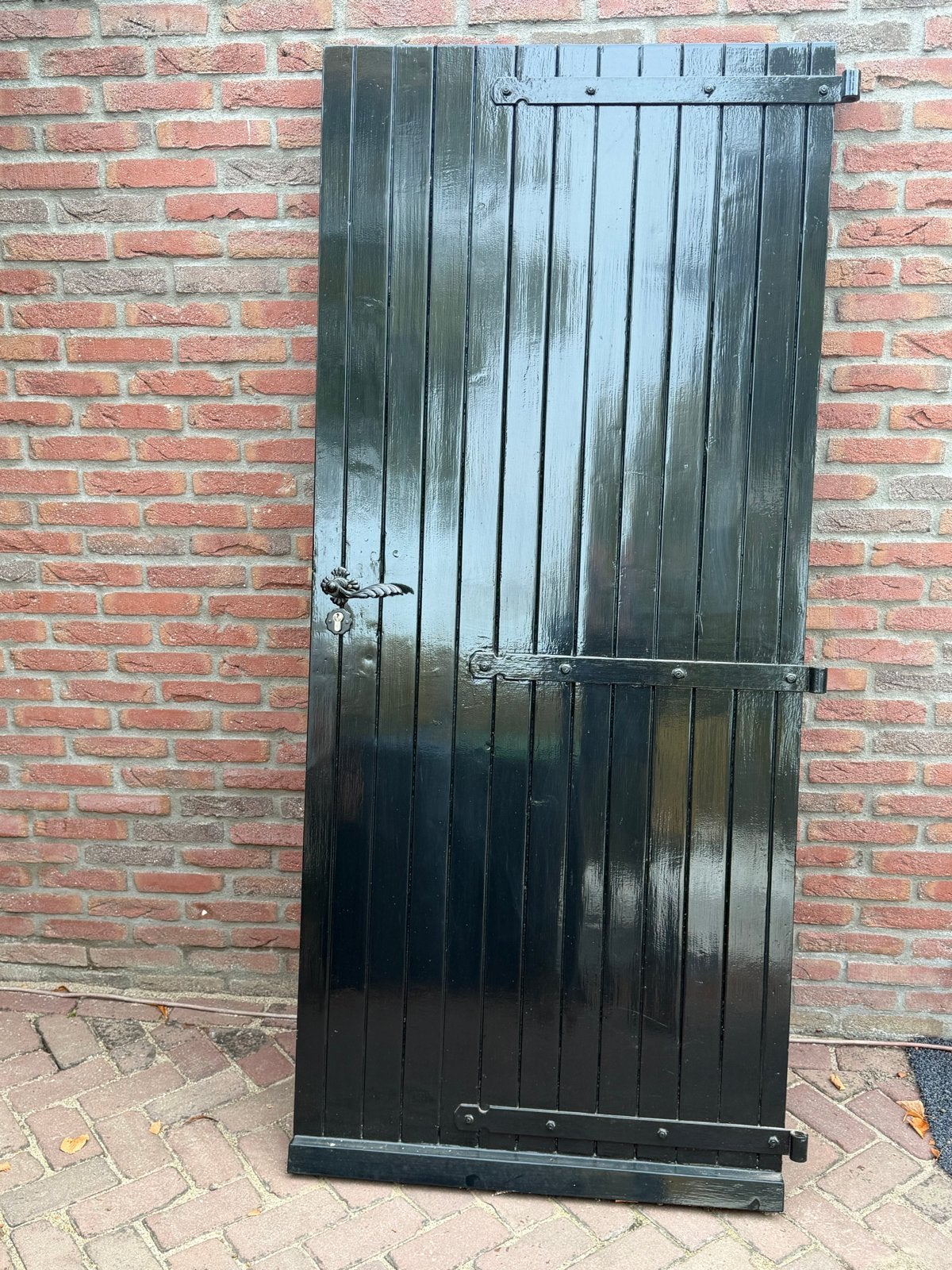 Vintage Houten Staldeur - herengracht groen, Ophalen, Gebruikt, 80 tot 100 cm, Overige typen