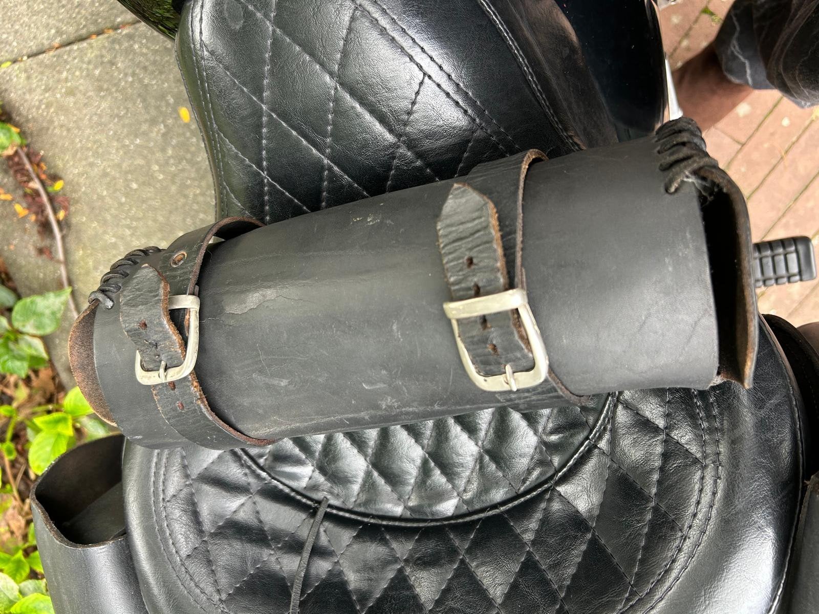 Lederen Chopper Tas Cruiser Bag Tool Roll, Motoren, Ophalen of Verzenden, Gebruikt