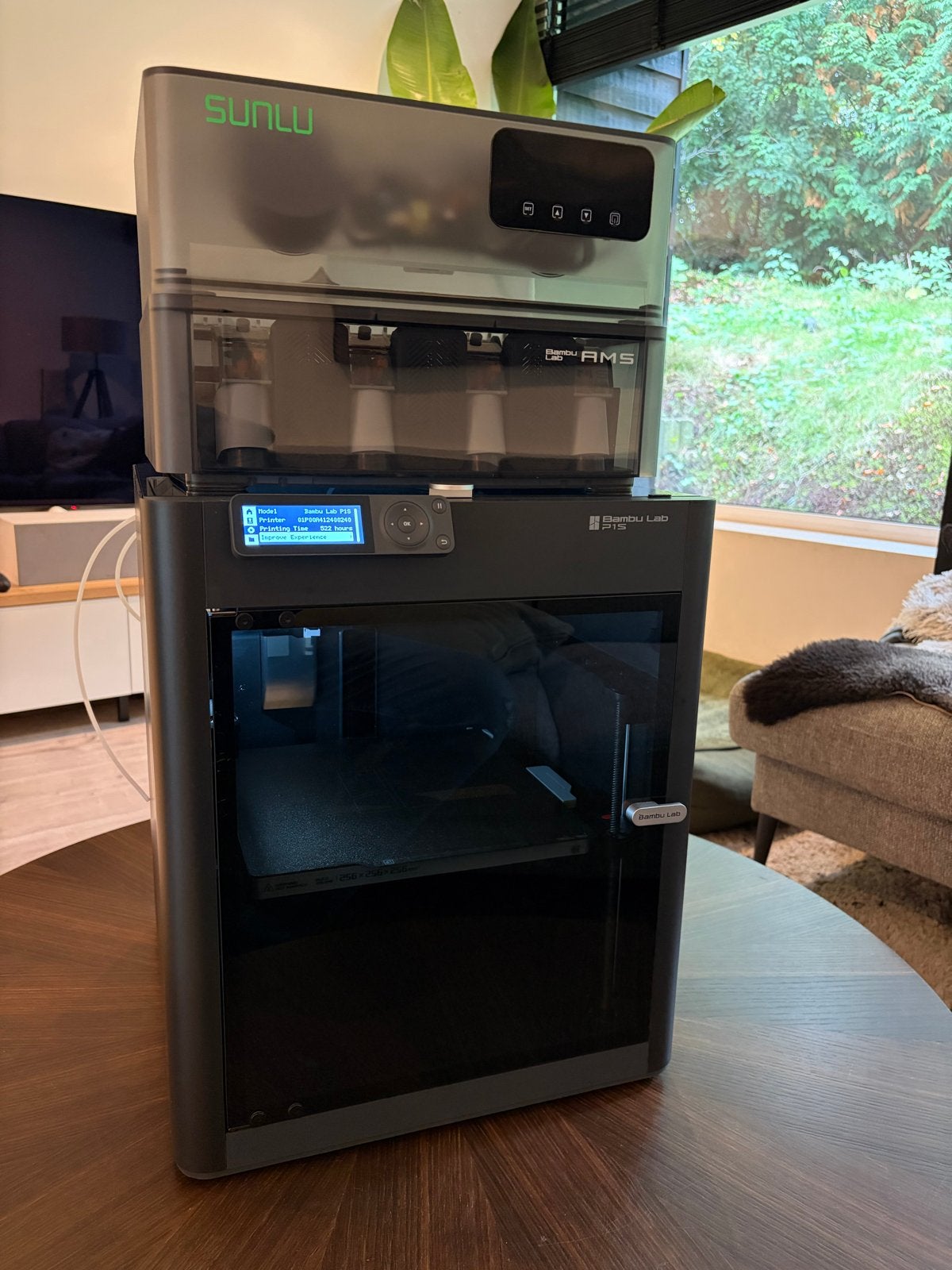Bambu Lab P1S upgraded met AMS en sunlu heater, Computers en Software, Ophalen, Ingebouwde Wi-Fi, Zo goed als nieuw, Filament