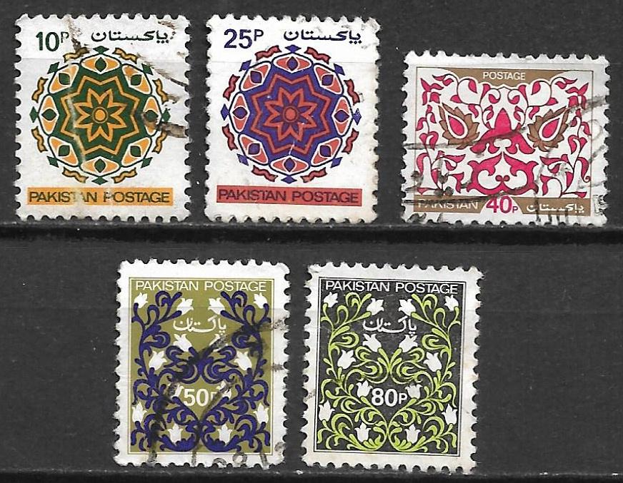 Pakistan 1980 Islamitische patronen Islam, Verzenden, Gestempeld, Zuid-Azië