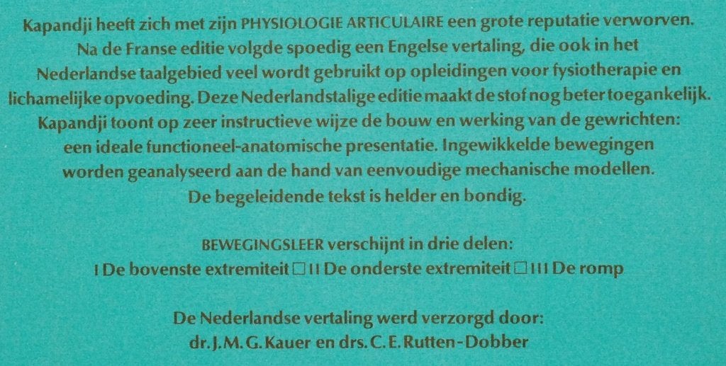 Bewegingsleer - De Romp - I.A. Kapandji, Verzenden, Alpha, Zo goed als nieuw, HBO