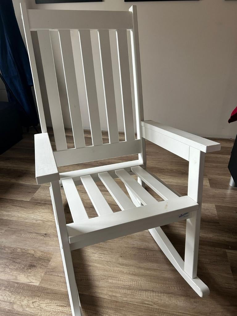 Witte houten schommelstoel, Ophalen, Gebruikt, Wit, Eén