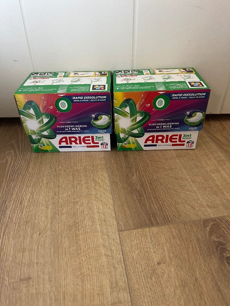 2x15 Ariel 3in1 Pods - €0,25/wasbeurt - Combineerbaar!, Huis en Inrichting, Schoonmaakartikelen, Verzenden, Schoonmaakmiddel