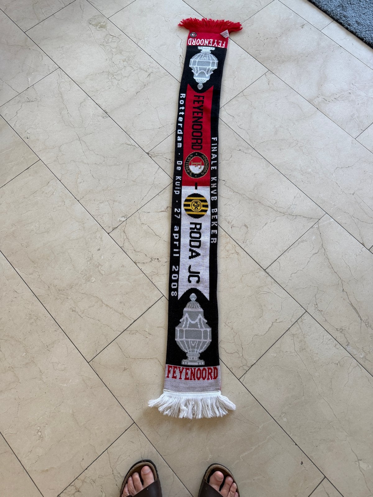 Feyenoord Roda JC KNVB Beker Finale Sjaal 2008, Ophalen of Verzenden, Zo goed als nieuw, Feyenoord, Vaantje of Sjaal
