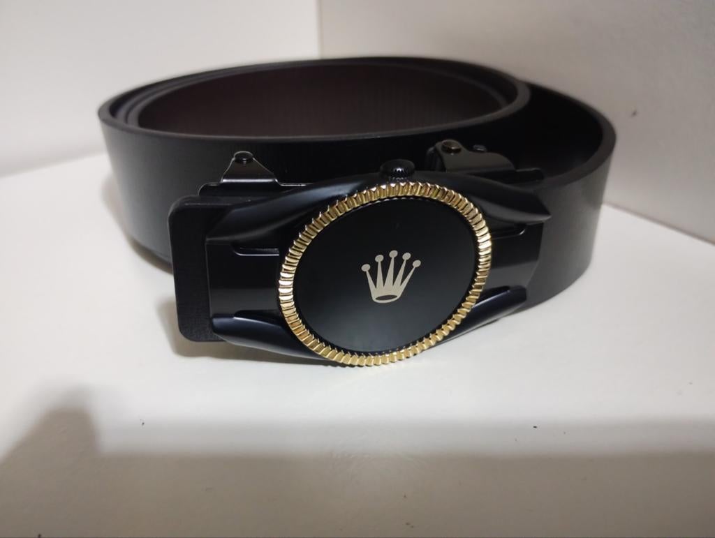 Zwarte Riem met Rolex-stijl Gesp, Kleding | Heren, Riemen en Ceinturen, Zwart, Nieuw, Ophalen of Verzenden, 115 cm of meer