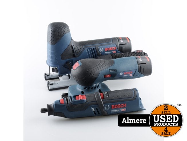 Bosch Professional GSS12V-13 + GRO12V-35 + GST12V-70 Accu, Bosch, Zo goed als nieuw, Support@bosch.com, Robert Bosch GmbH
Robert-Bosch-Platz 1
70839 Gerlingen-SchillerhÃ¶he
Germany