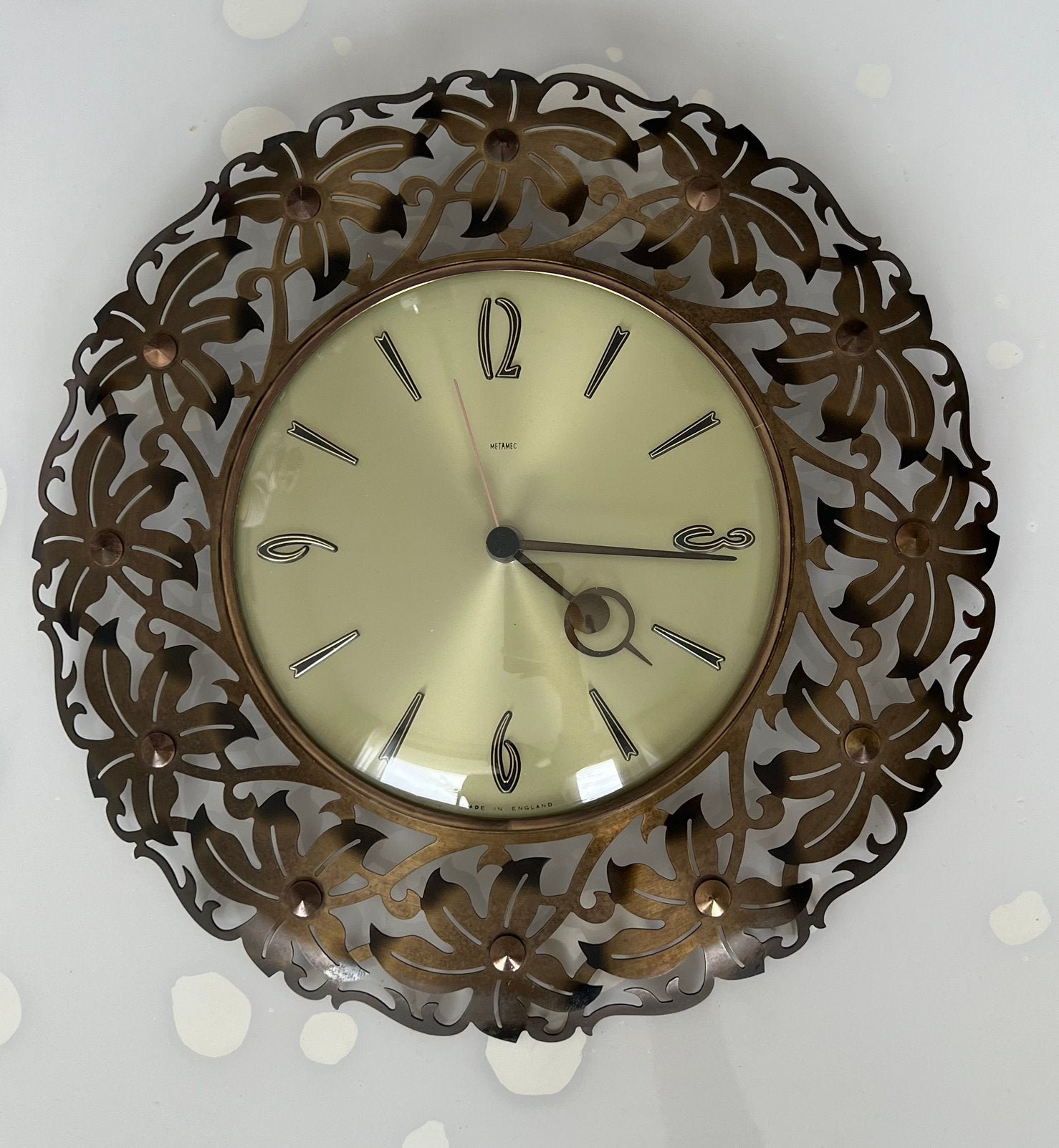 Vintage Metamec wandklok, Made in England, Antiek en Kunst, Ophalen