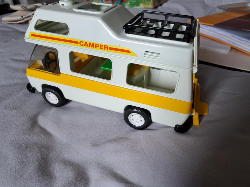Oude Playmobil Camper en Raceboot, Ophalen of Verzenden, Gebruikt