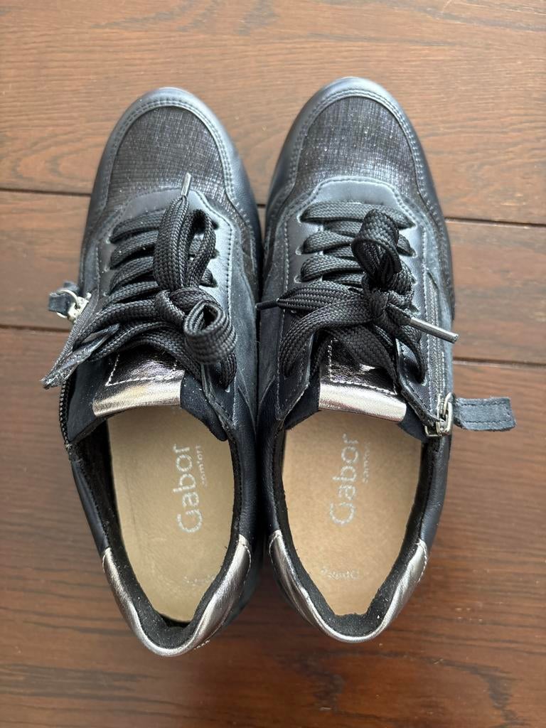 Gabor Comfort Zwarte Sneakers met Rits mt 2,5 (35), Ophalen of Verzenden, Zo goed als nieuw, Zwart, Sneakers of Gympen