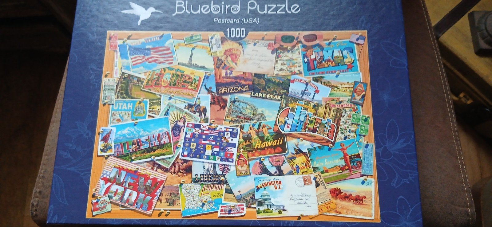 Bluebird, Postcard U.s.a., Hobby en Vrije tijd, Denksport en Puzzels, Ophalen, 500 t/m 1500 stukjes, Zo goed als nieuw