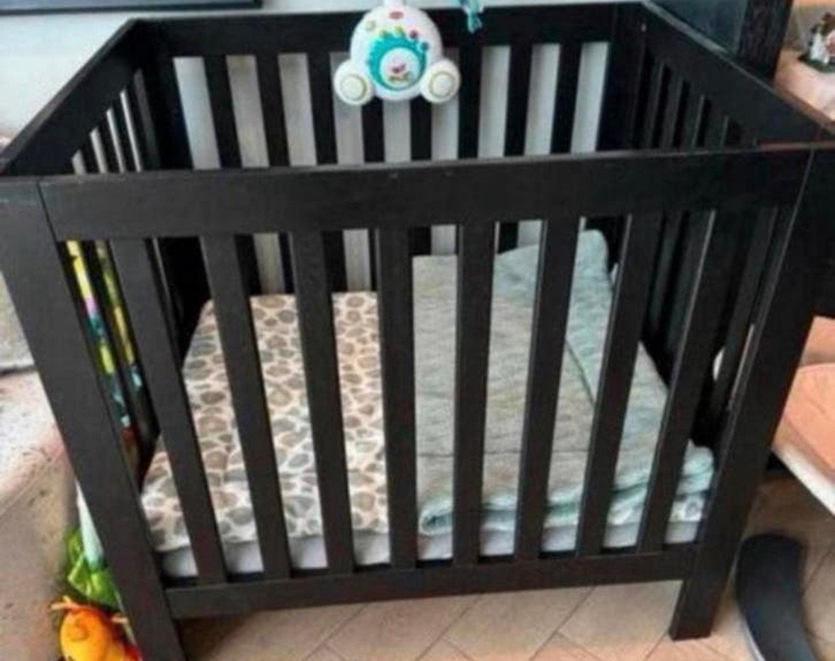 Zwarte box 80x100, Kinderen en Baby's, Boxen, Ophalen, Zo goed als nieuw, Boxkleed