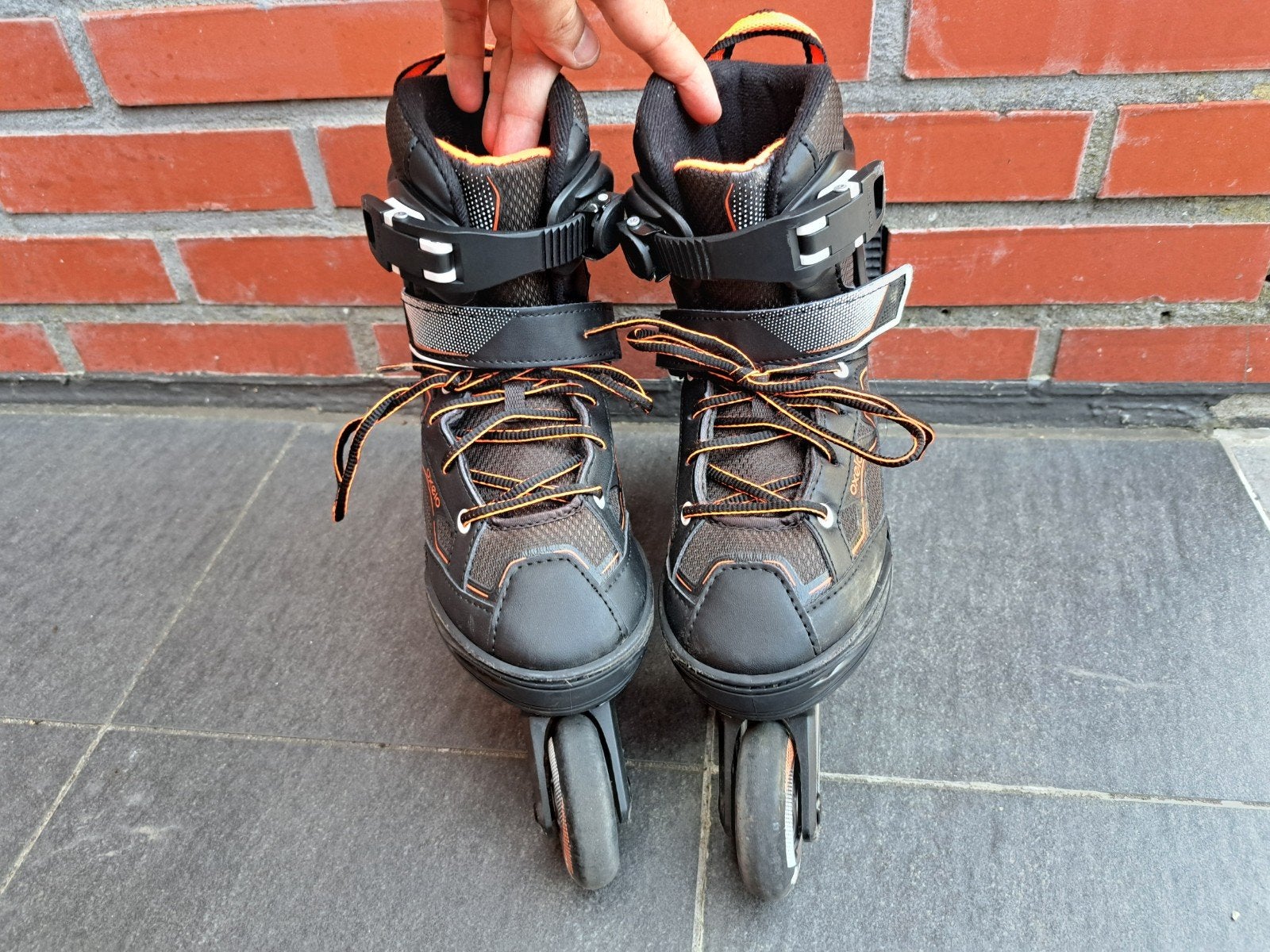 Inline skates Oxelo Fit3 met beschermset (maat 35-38), Overige merken, Kinderen, Ophalen of Verzenden, Inline skates 4 wielen