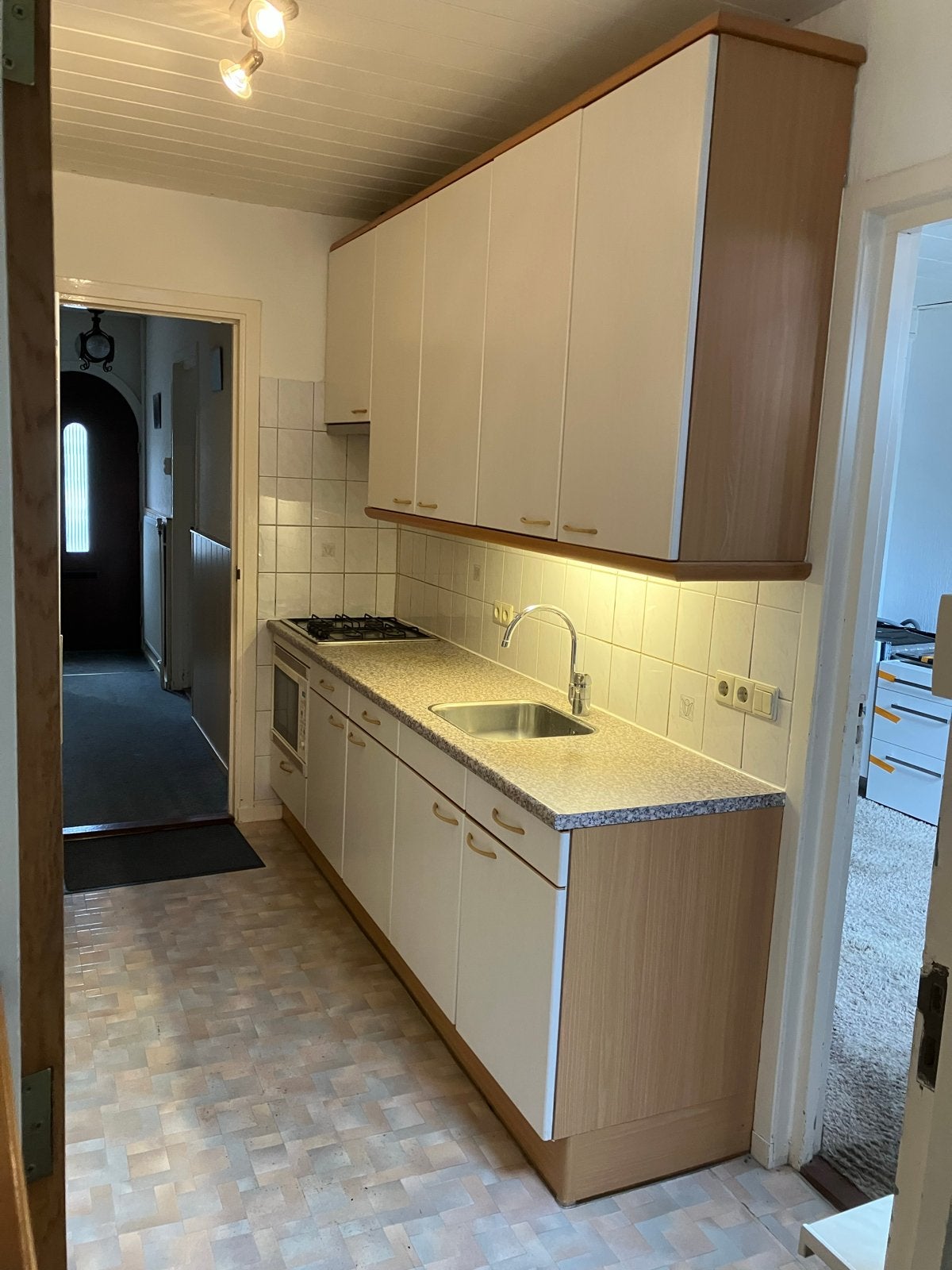 Compacte keuken met bovenkasten en inbouwapparatuur, Ophalen, Gebruikt, Overige kleuren, Enkelwandige keuken