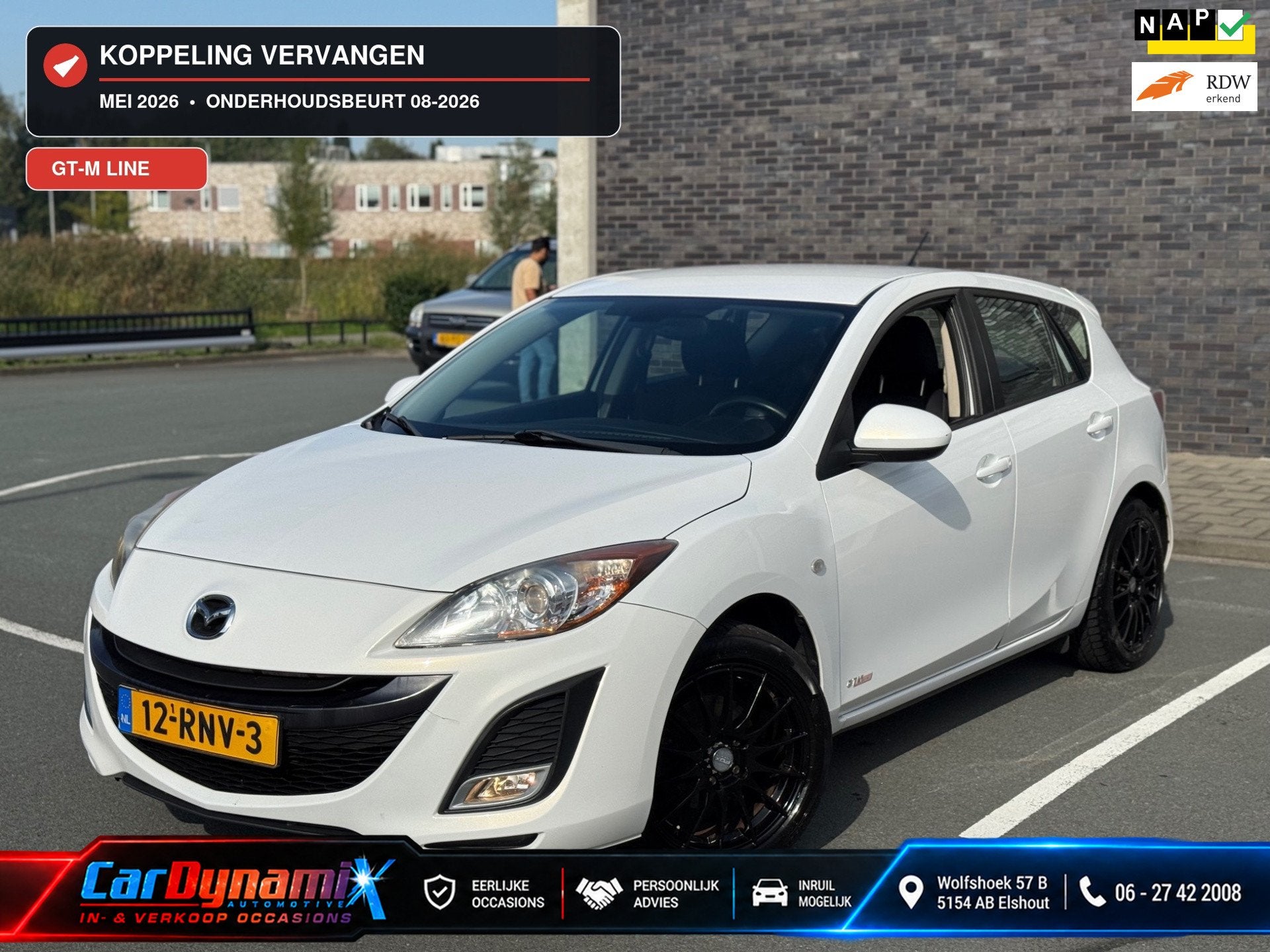 Mazda 3 1.6 GT-M Line | Nwe APK | Climate | Cruise | PDC | K, Auto's, Voorwielaandrijving, Euro 5, 15 km/l, Gebruikt