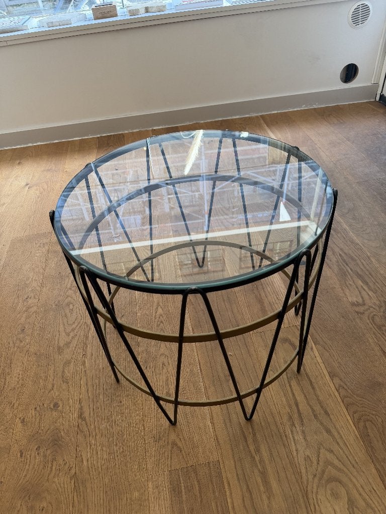 Drum bijzettafel Paul Lieleveld Interiors, Minder dan 55 cm, Rond, Zo goed als nieuw, Ophalen