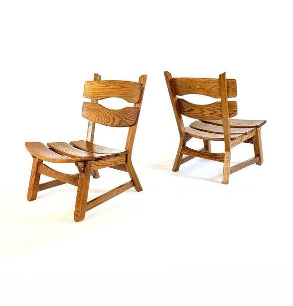 2x Brutalistische ‘Fireplace’ fauteuil, AwA Almelo ‘60, Minder dan 75 cm, AwA Almelo, Ophalen of Verzenden, Zo goed als nieuw