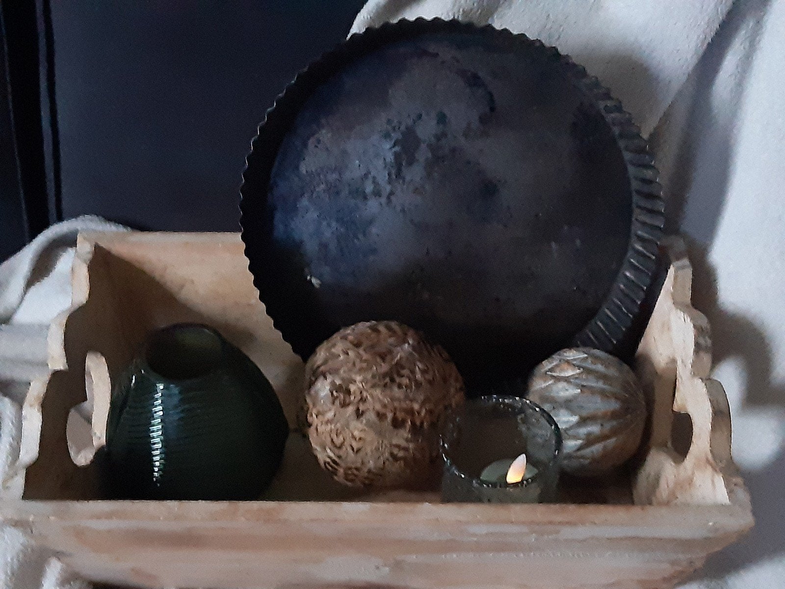 Vlaaienblik ijzeren schaal ,"magneetbord" bakvorm, patina, Antiek en Kunst, Ophalen of Verzenden