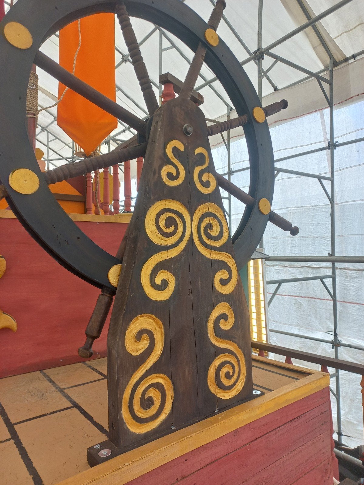 Decoratief houten stuurwiel voor boot of thema-inrichting, Watersport en Boten, Accessoires en Onderhoud, Ophalen of Verzenden