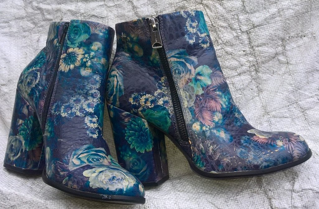 enkellaars Replay croco lakleer hak 10,5 mt 40 prima staat, Blauw, Lage of Enkellaarzen, Replay, Ophalen of Verzenden