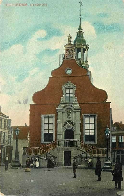 380-424-013 Schiedam Stadhuis, Verzenden, Voor 1920, Zuid-Holland