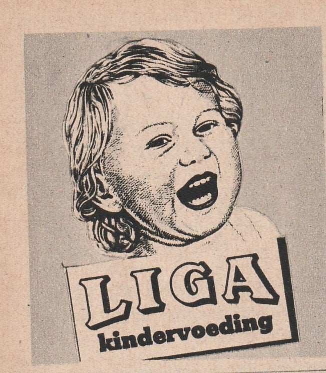 retro reclame 1943 Liga Bergen op Zoom in oorlogstijd, Ophalen of Verzenden, Overige typen