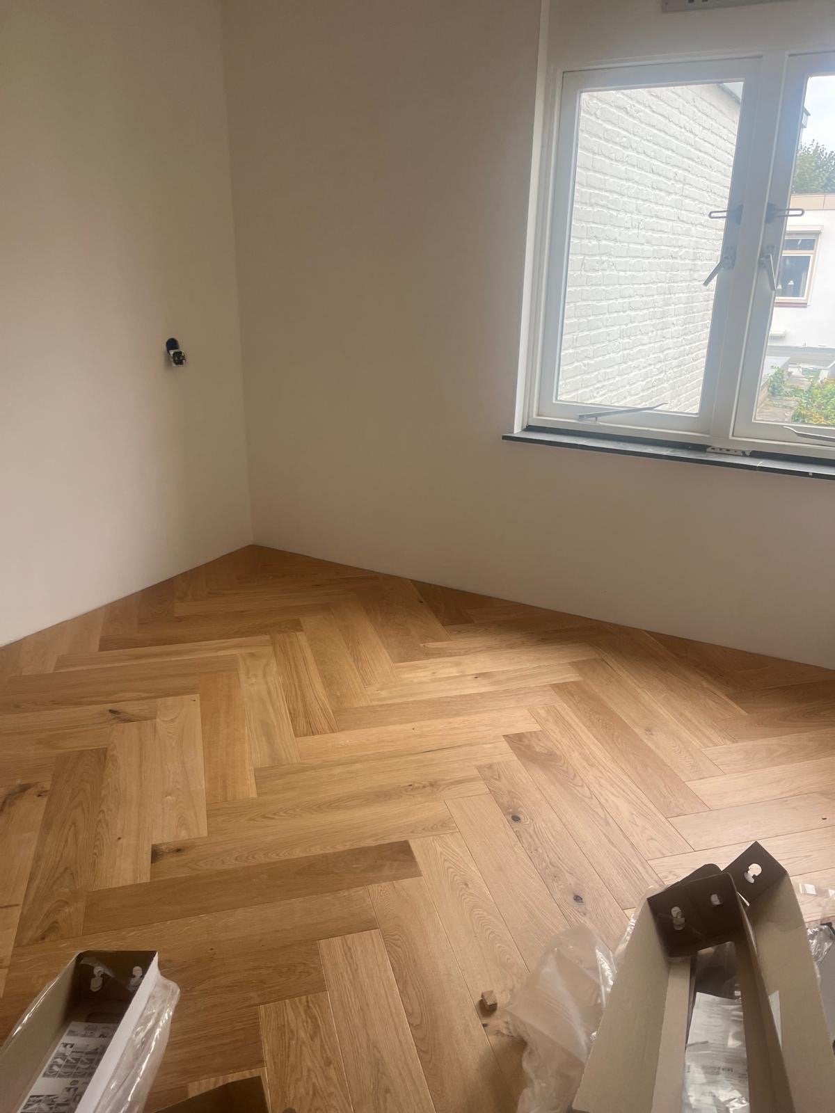 Parket Eiken Visgraat Multiplank 15,8 m2, 50 tot 150 cm, Nieuw, 10 m² of meer, 10 tot 30 cm