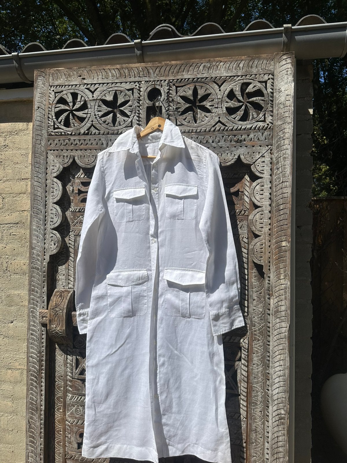 Scapa. Linnen doorknoop jurk, Kleding | Dames, Ophalen of Verzenden, Zo goed als nieuw, Maat 38/40 (M), Onder de knie