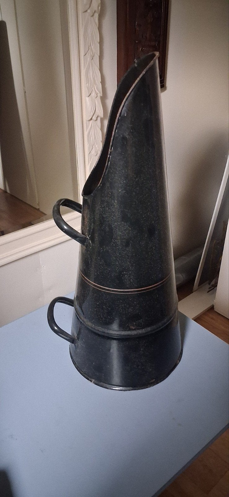 Antieke Zwarte Kolenkit - Vintage Haard Accessoire, Ophalen of Verzenden