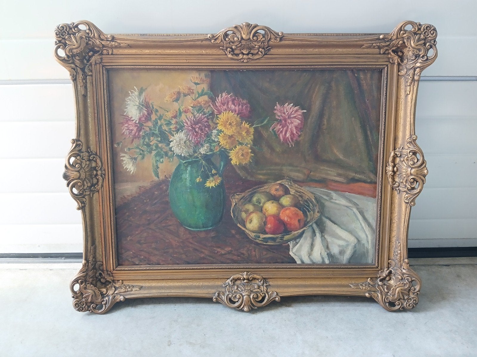klassiek schilderij met gouden lijst, T. v. Rijswijk, Ophalen