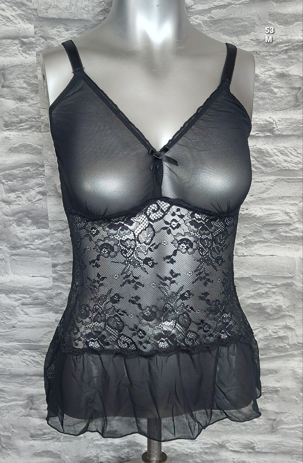 Sexy Zwart kanten lingerie jurkje met spaghettibandjes, Ophalen of Verzenden, Zwart, Nachtkleding