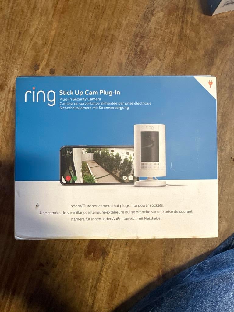 Ring Stick Up Cam Plug-In - Binnen/Buiten Beveiligingscamera, Audio, Tv en Foto, Videobewaking, Nieuw, Ophalen of Verzenden