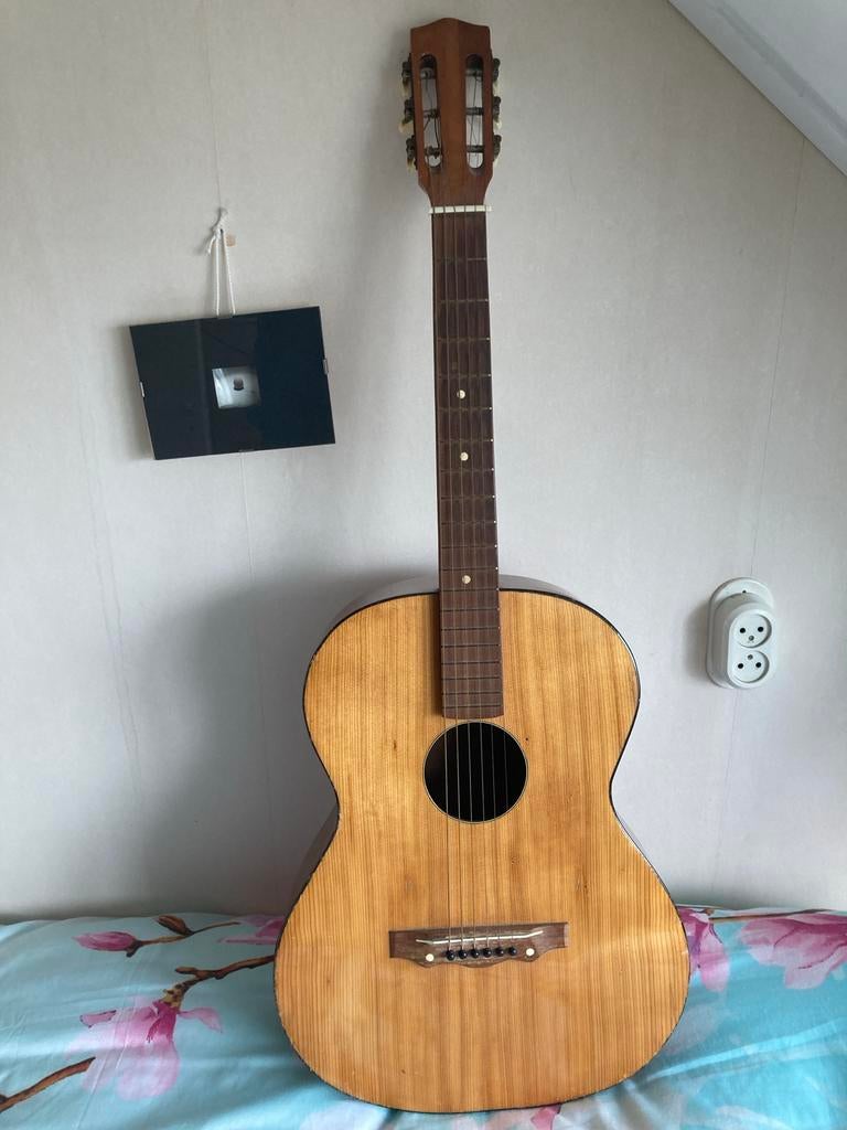 Vintage Klassieke Gitaar - Houten Akoestische Gitaar, Muziek en Instrumenten, Snaarinstrumenten | Gitaren | Akoestisch, Ophalen