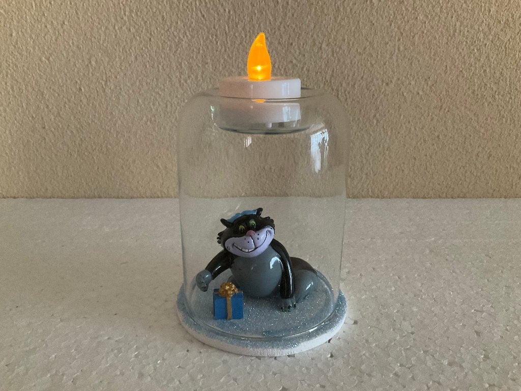 Disney Assepoester - lucifer in theelicht houder - stolp, Verzamelen, Disney, Ophalen of Verzenden, Assepoester of Belle, Zo goed als nieuw