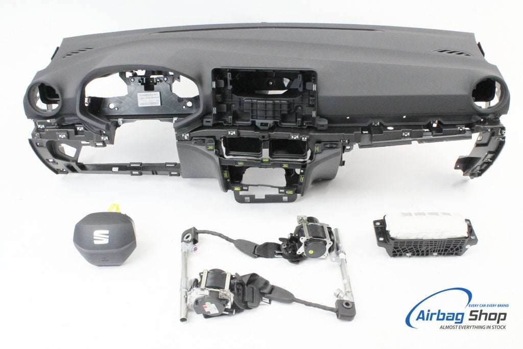 Airbag set – Dashboard zwart Seat Ibiza 6F facelift, Gebruikt, Ophalen of Verzenden