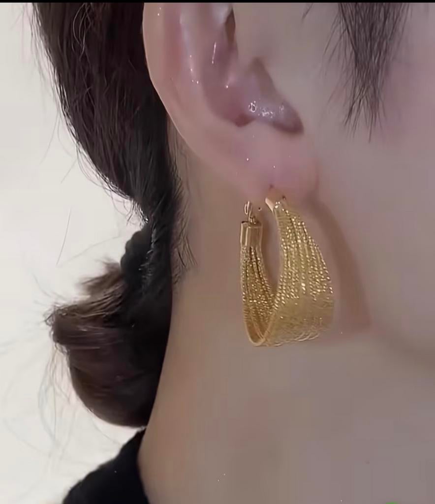 Gouden Oorbellen - Stijlvolle Creolen, Verzenden, Zo goed als nieuw, Goud, Hangers