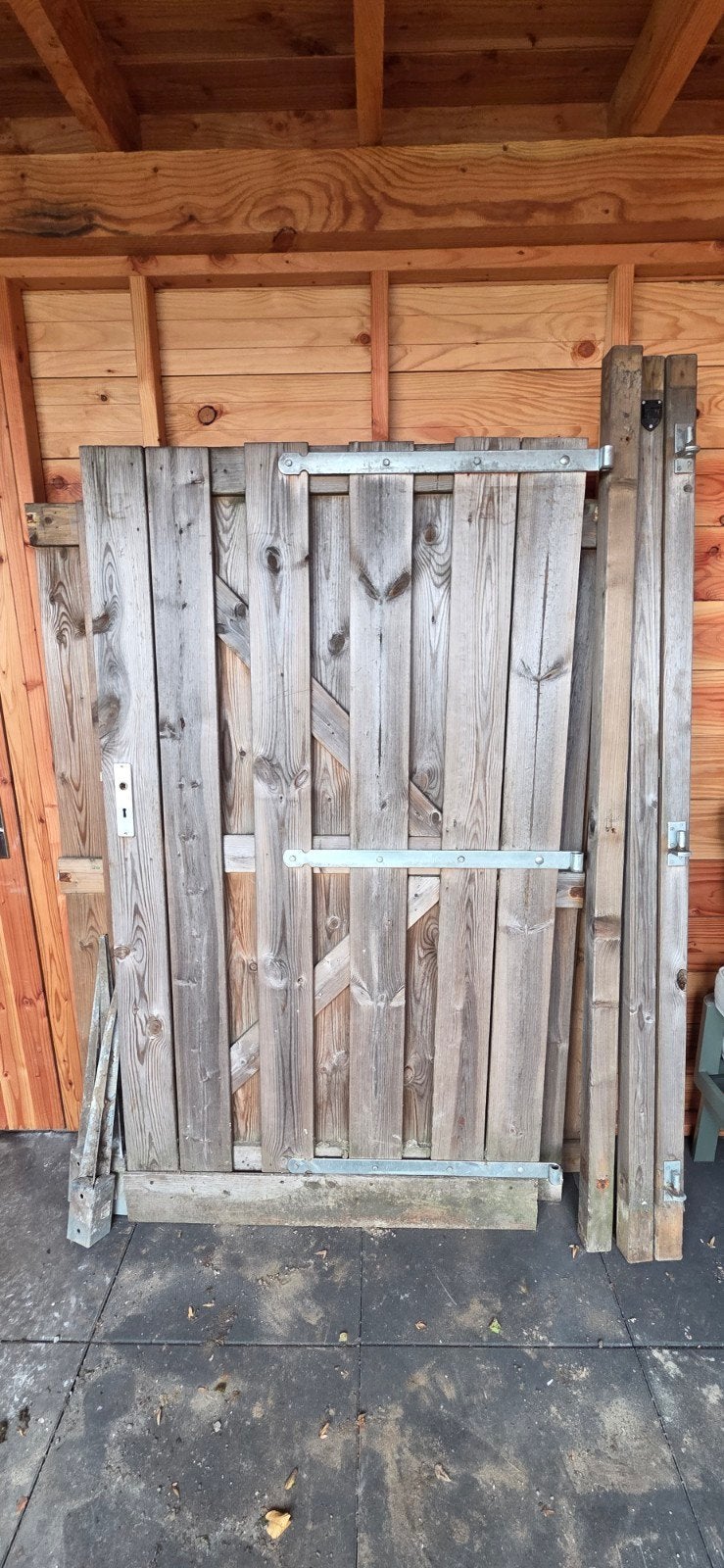 Poortdeur/tuindeur met schutting  totaal circa 3,7m, Tuin en Terras, Ophalen, 3 tot 6 meter, Hout, 1 tot 2 meter
