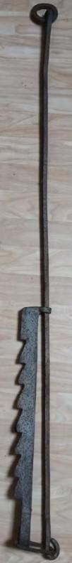 antieke smeedijzeren zaaghaal voor in de haard 127-155cm, Ophalen of Verzenden